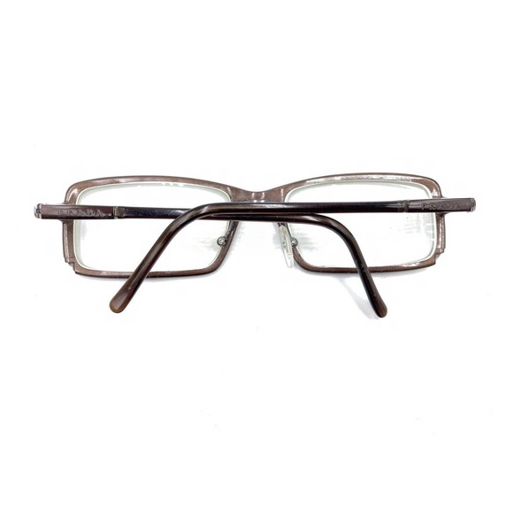 Prada PR59HV 8AE-1O1 Brown Rectangle Eyeglasses Frames 63-17 130 Italy Men Women - Picture 11 of 12